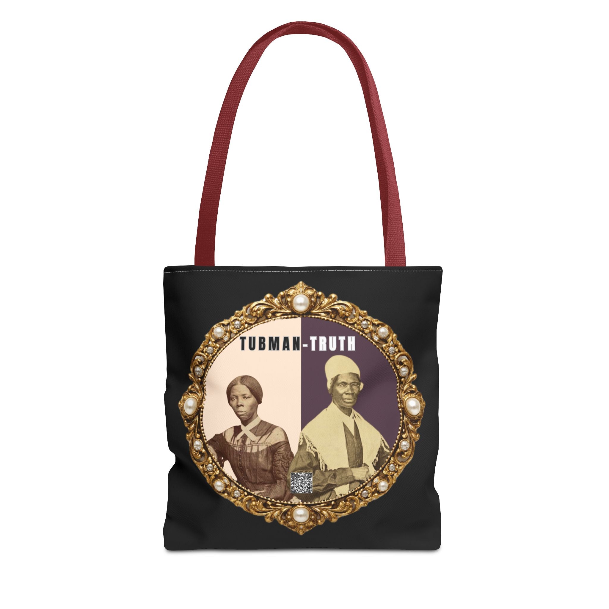 Tubman-Truth Brooch Graphic Tote Bag (Black)
