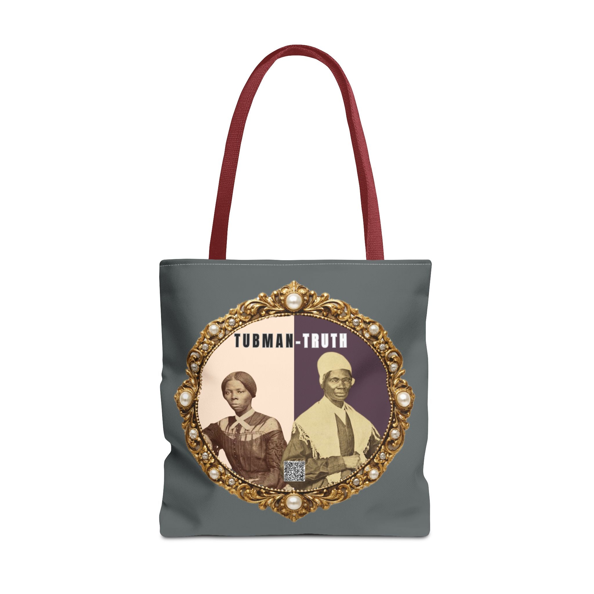 Tubman-Truth Brooch Graphic Tote Bag (Dark grey)