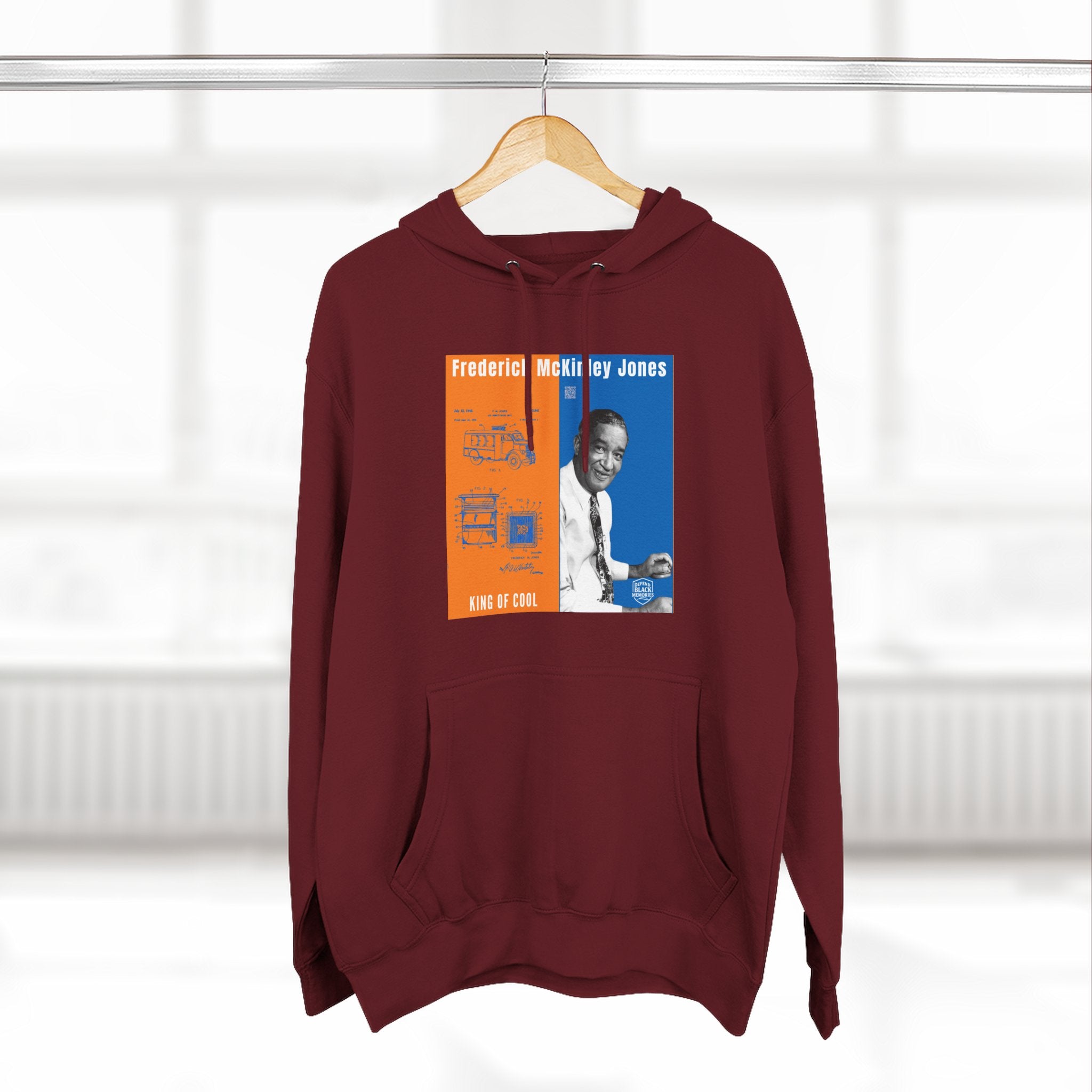 Frederick McKinley Jones, Unisex, Three-panel Historical Portrait Hoodie (City Champs)
