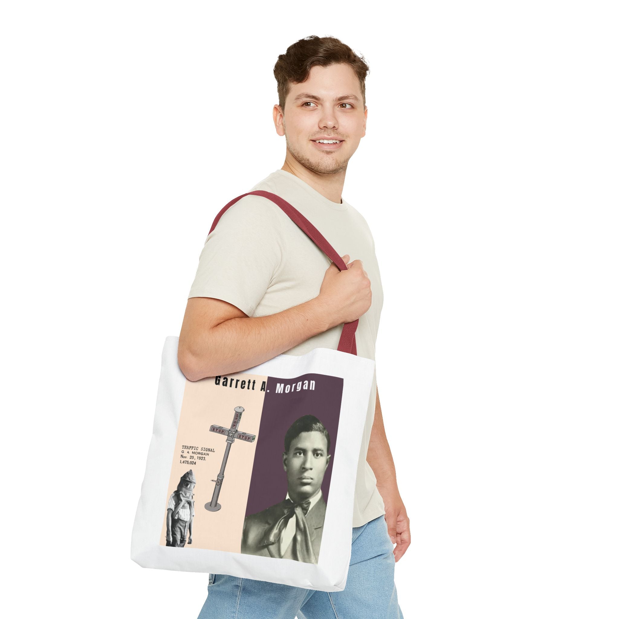 Garrett A. Morgan Historical Portrait Tote Bag (White)