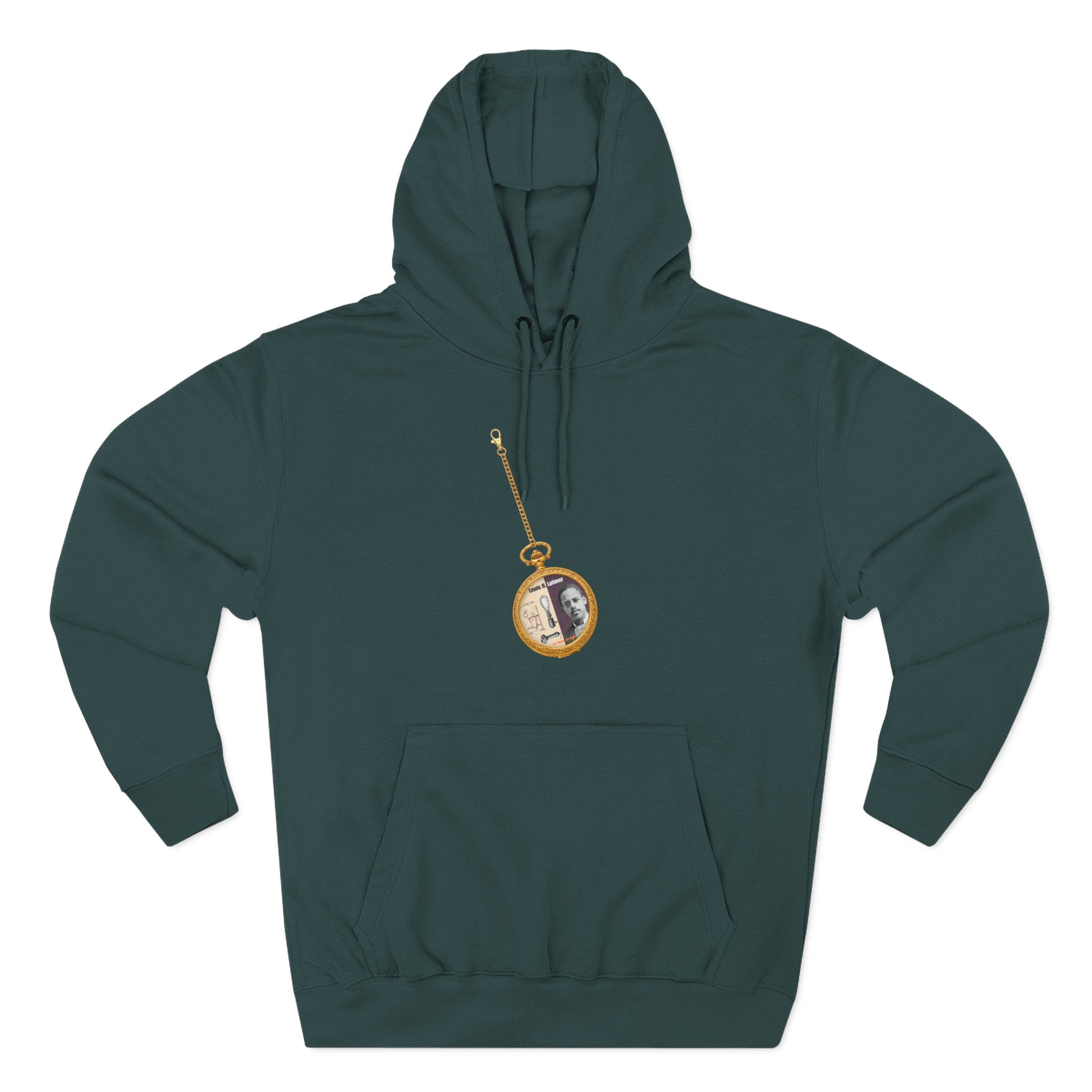 Lewis H Latimer Pocket Watch Three-Panel Fleece Hoodie