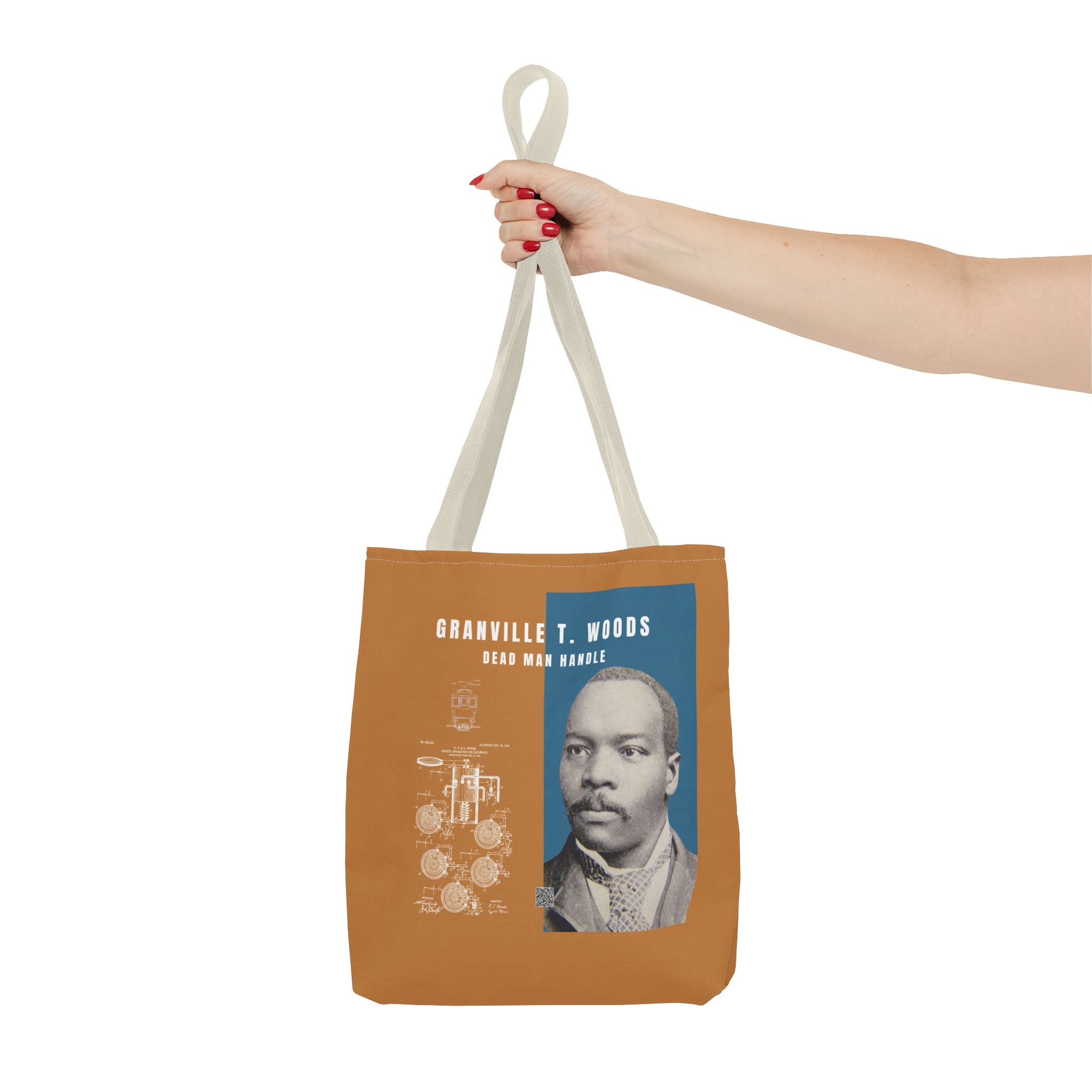 Granville T. Woods Historical Portrait Tote Bag (Light Brown)