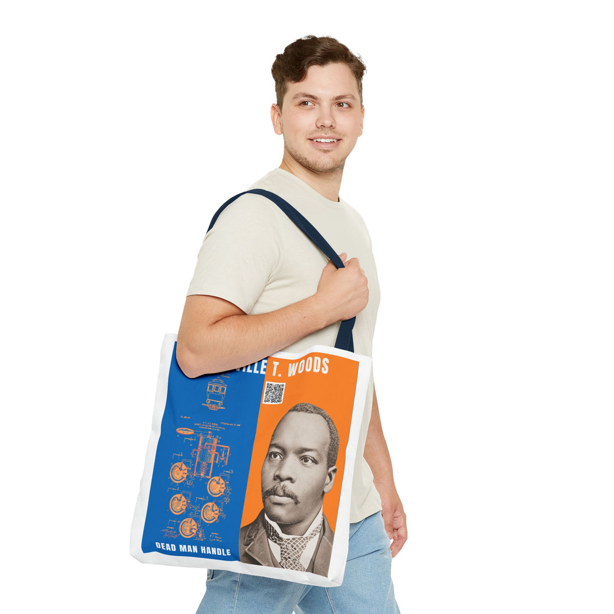 Granville T. Woods Historical Portrait Tote Bag - White (City Champs)