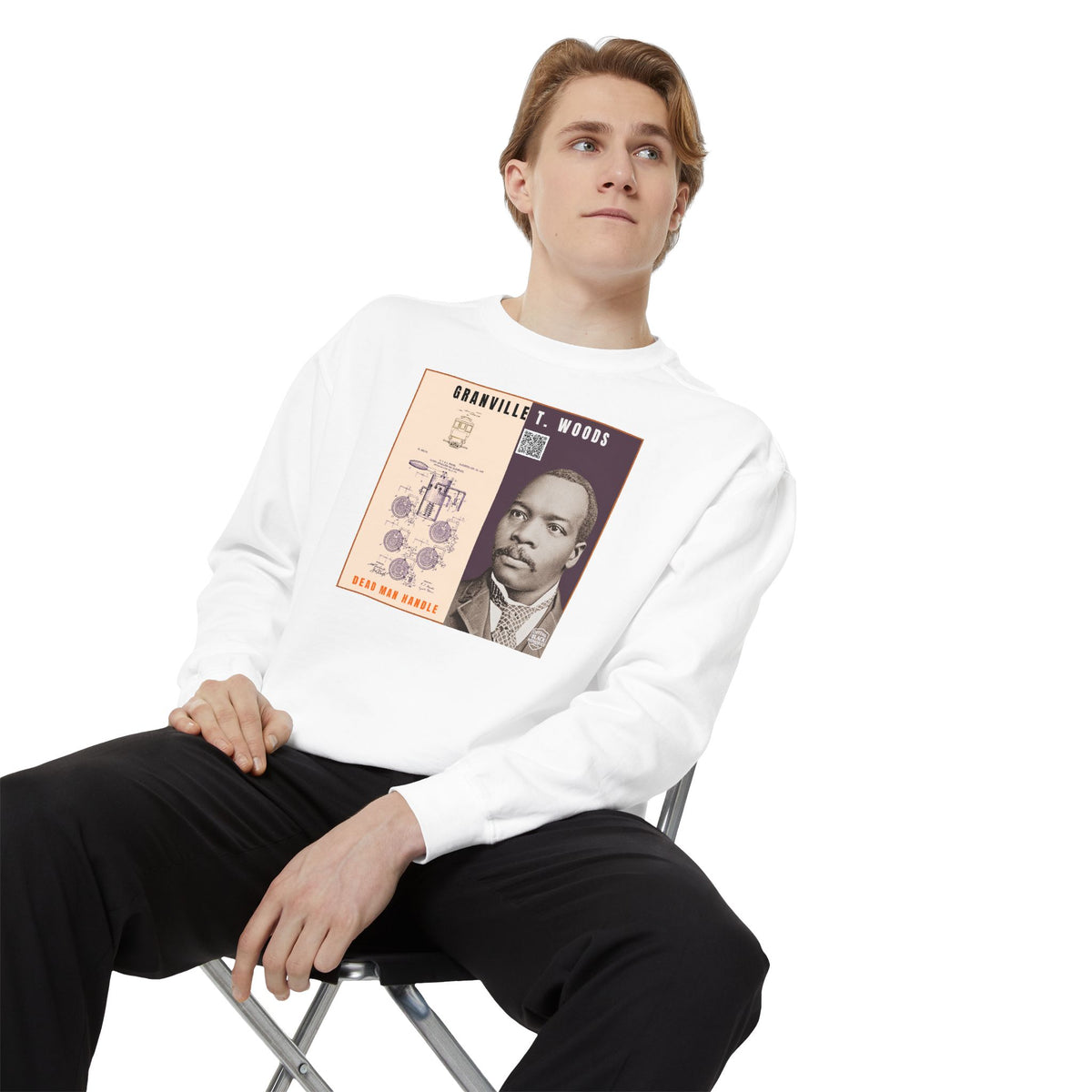 Granville T. Woods, Unisex, Historical Portrait Crewneck Sweatshirt (City Champs)