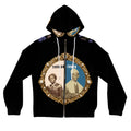 Tubman-Truth, Brooch Design, Full-Zip Hoodie (Black)