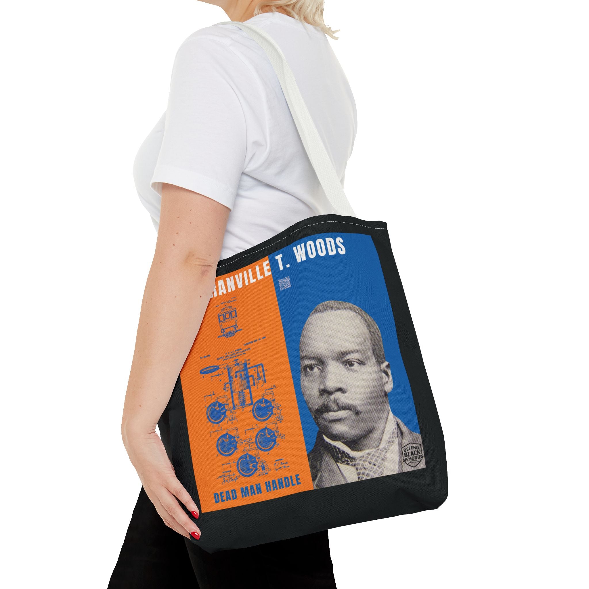 Granville T. Woods Historical Portrait Tote Bag -Turquoise (City Champs)