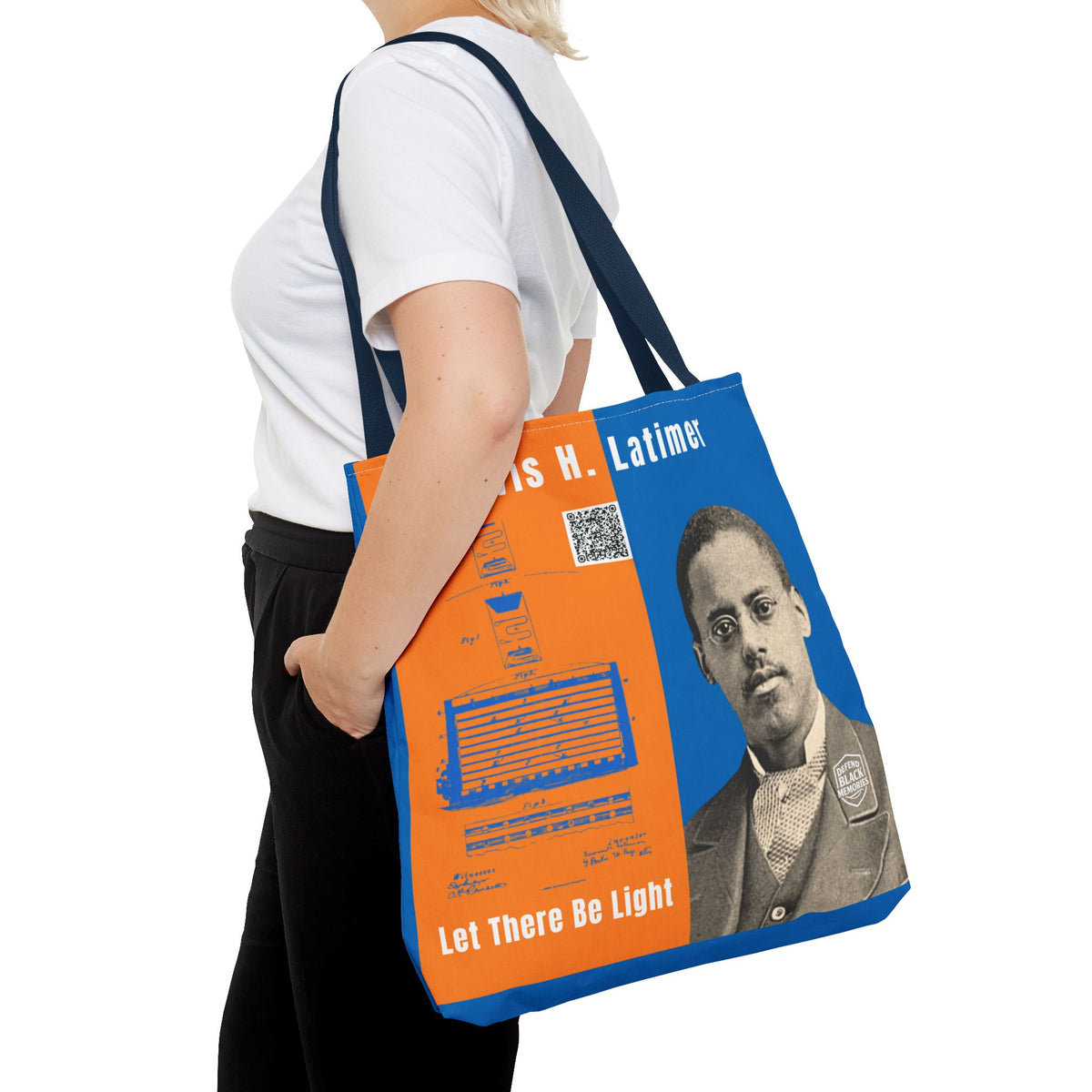 Lewis H. Latimer, Historical Portrait Tote Bag (Double Side City Champs Blue)