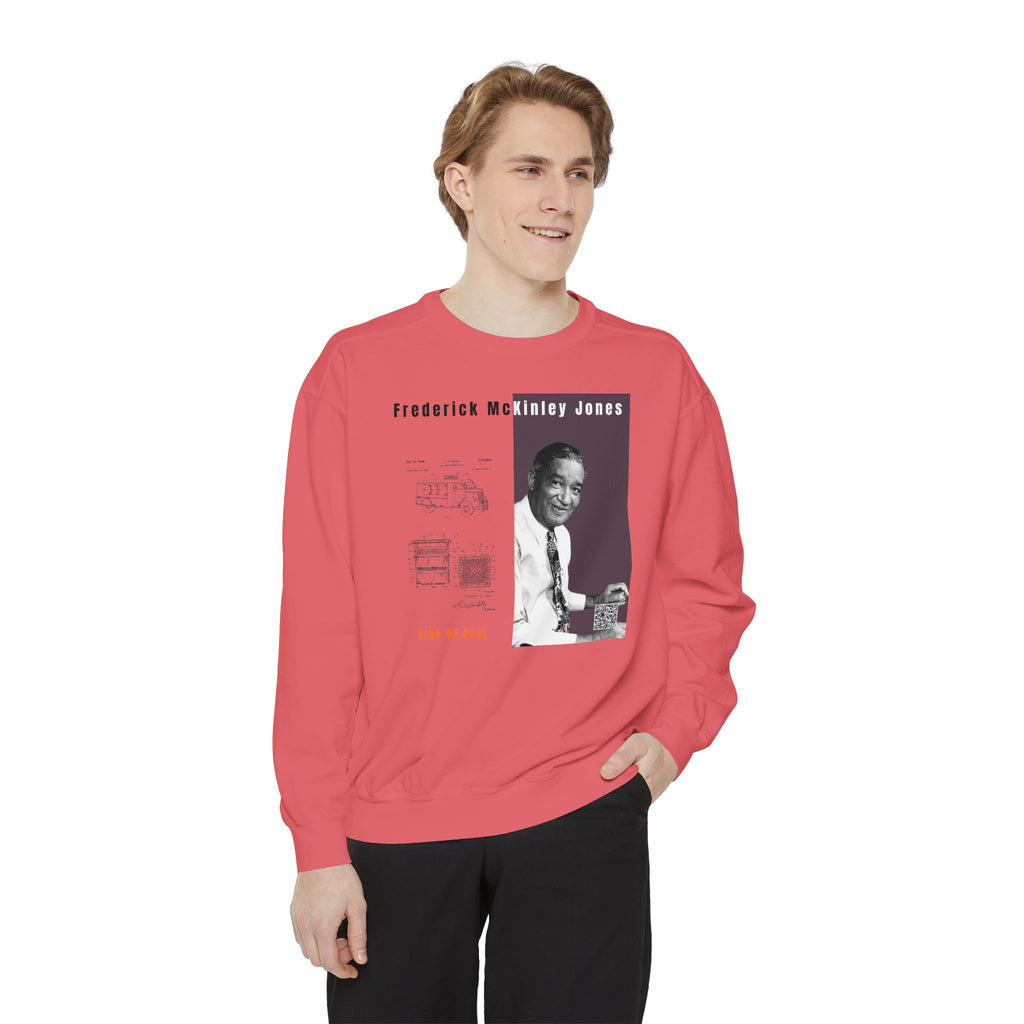 Defend Black Memories:  Frederick McKinley Jones Unisex, Garment-Dyed Tribute Sweatshirt