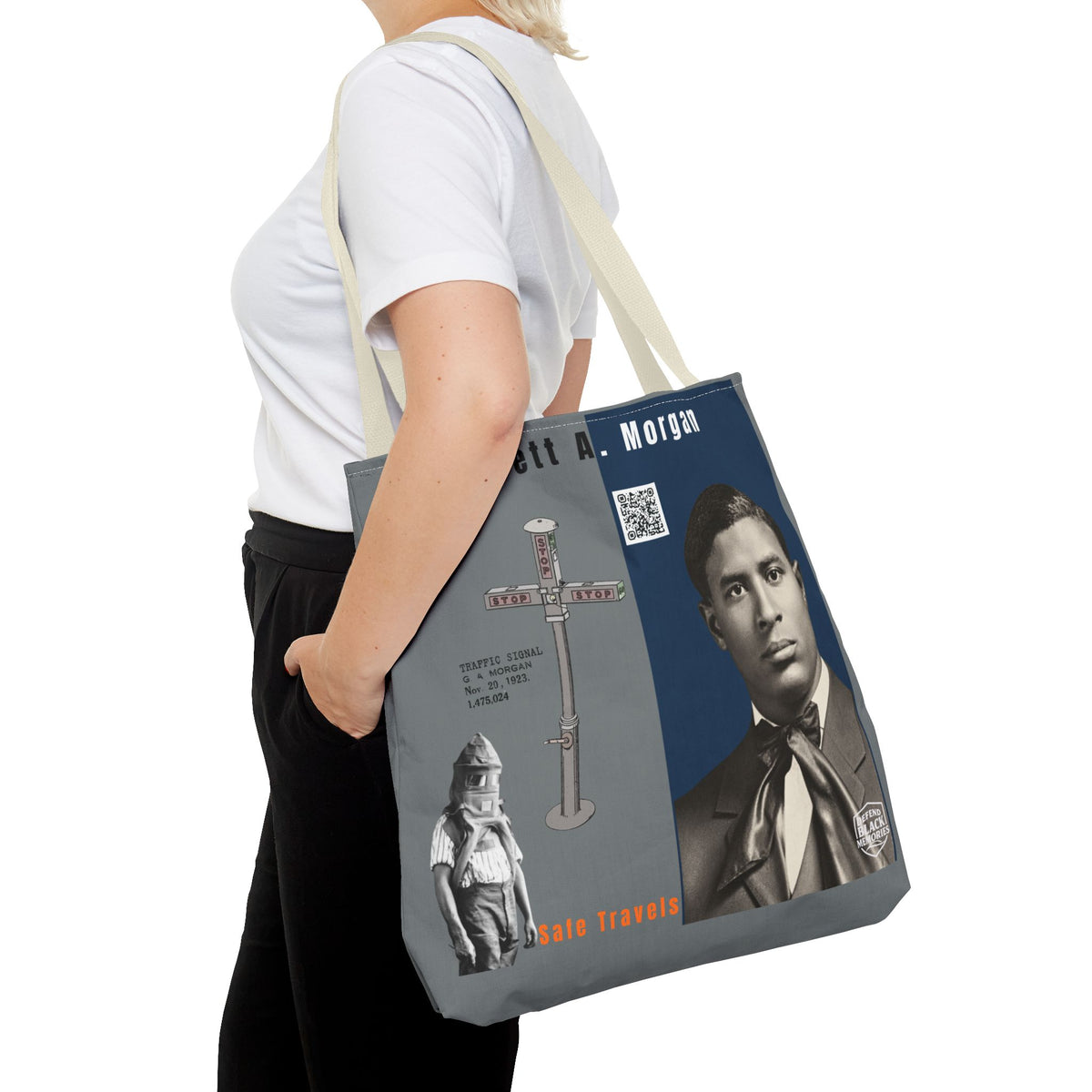 Garrett A. Morgan Historical Portrait Tote Bag (White)