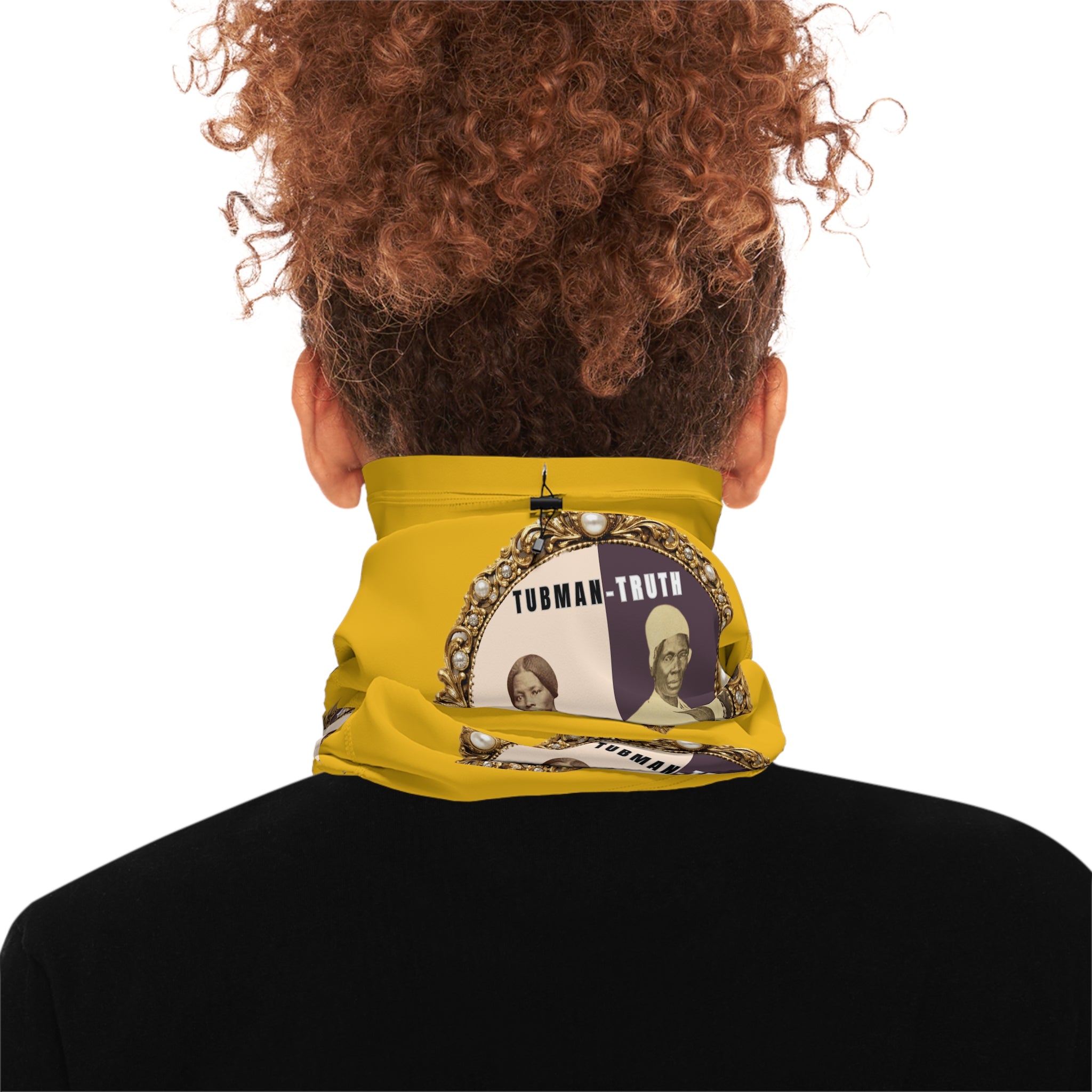 Tubman-Truth Winter Neck Gaiter With Drawstring (Mustard)