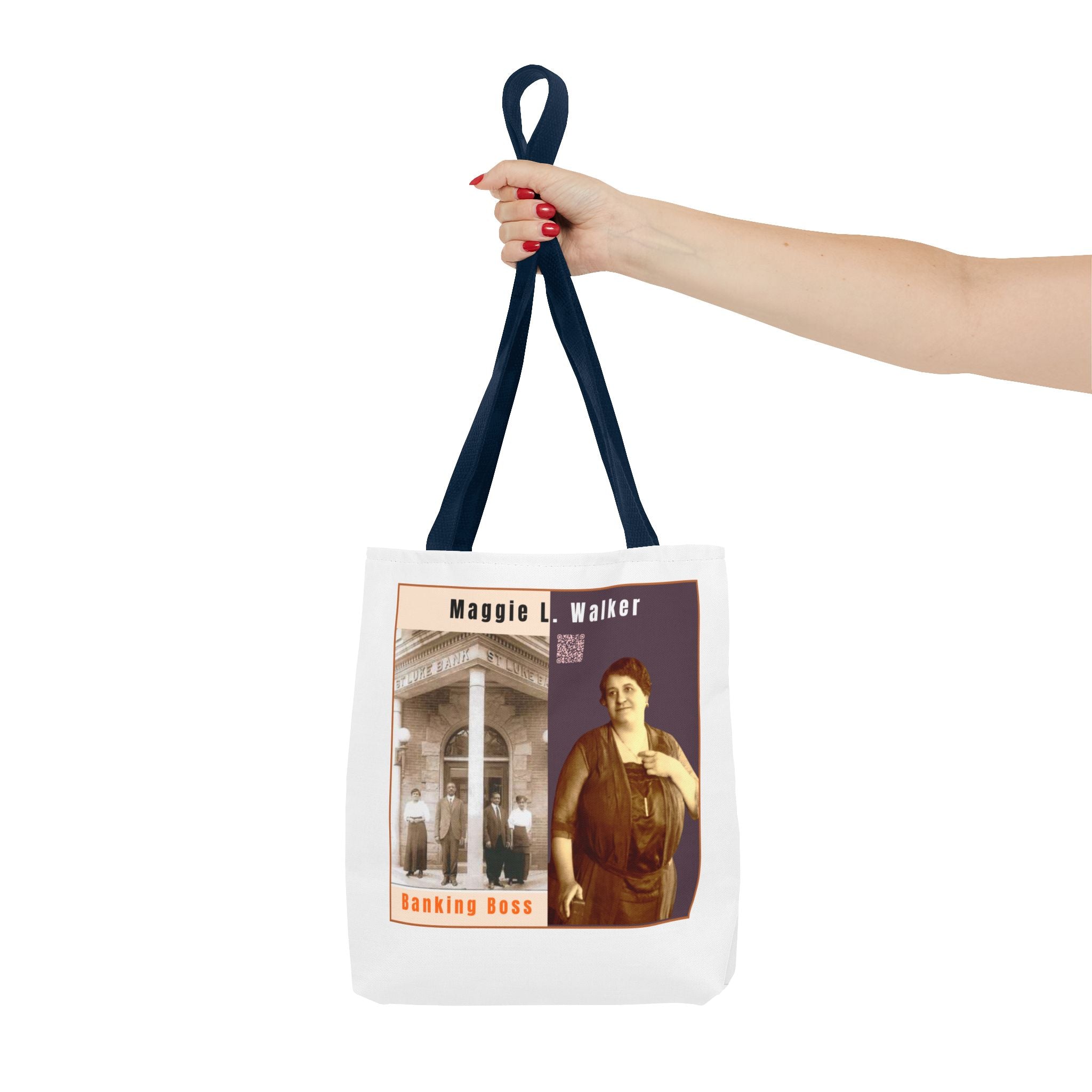 Maggie L. Walker Graphic Tote Bag — Black and Bold Historical Icon Design