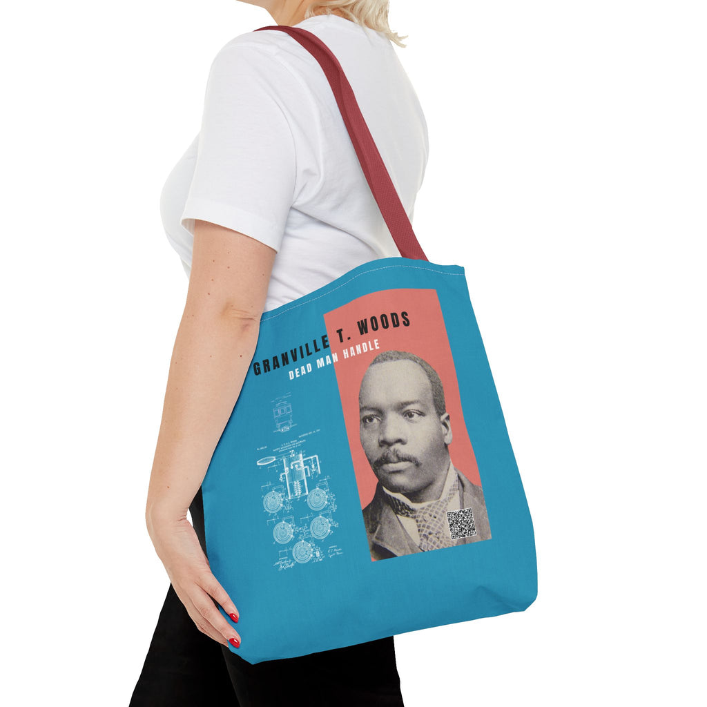 Granville T. Woods Historical Portrait Tote Bag (Turquoise)