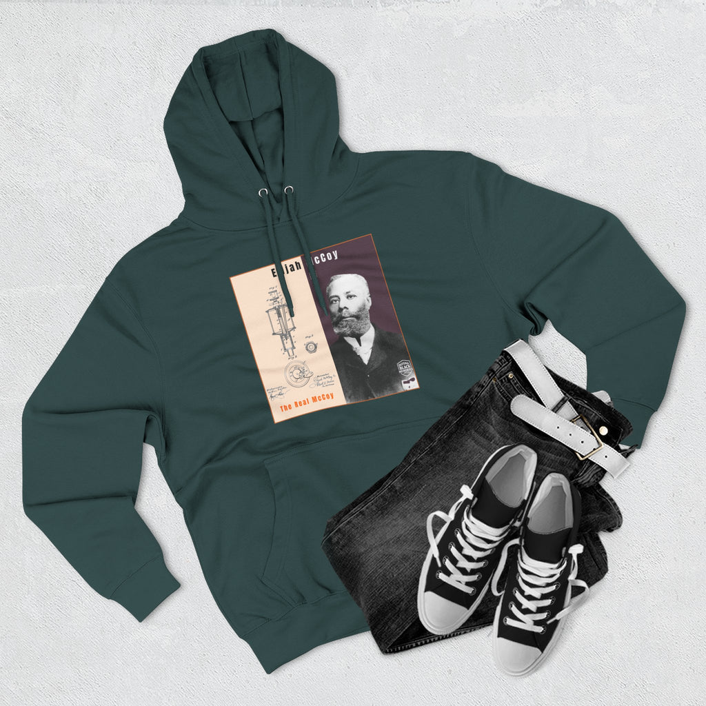 Elijah McCoy Three-Panel Design Hoodie-Historic Black Portrait Pullover (City Champs)