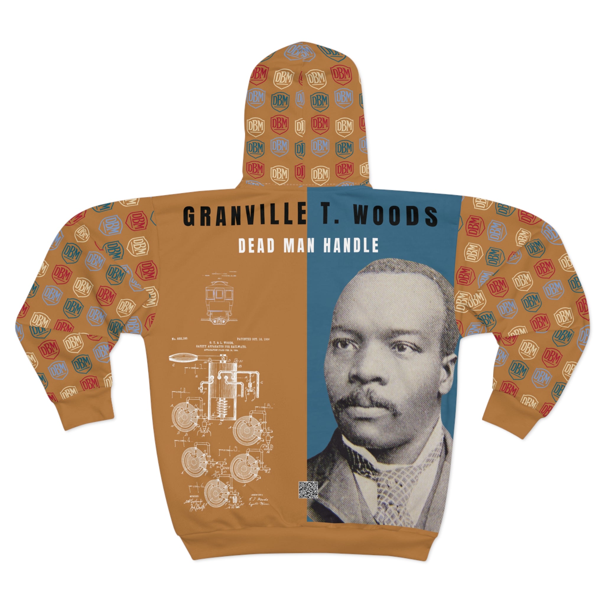 Granville T. Woods, Unisex, Historical Portrait, Back Graphic