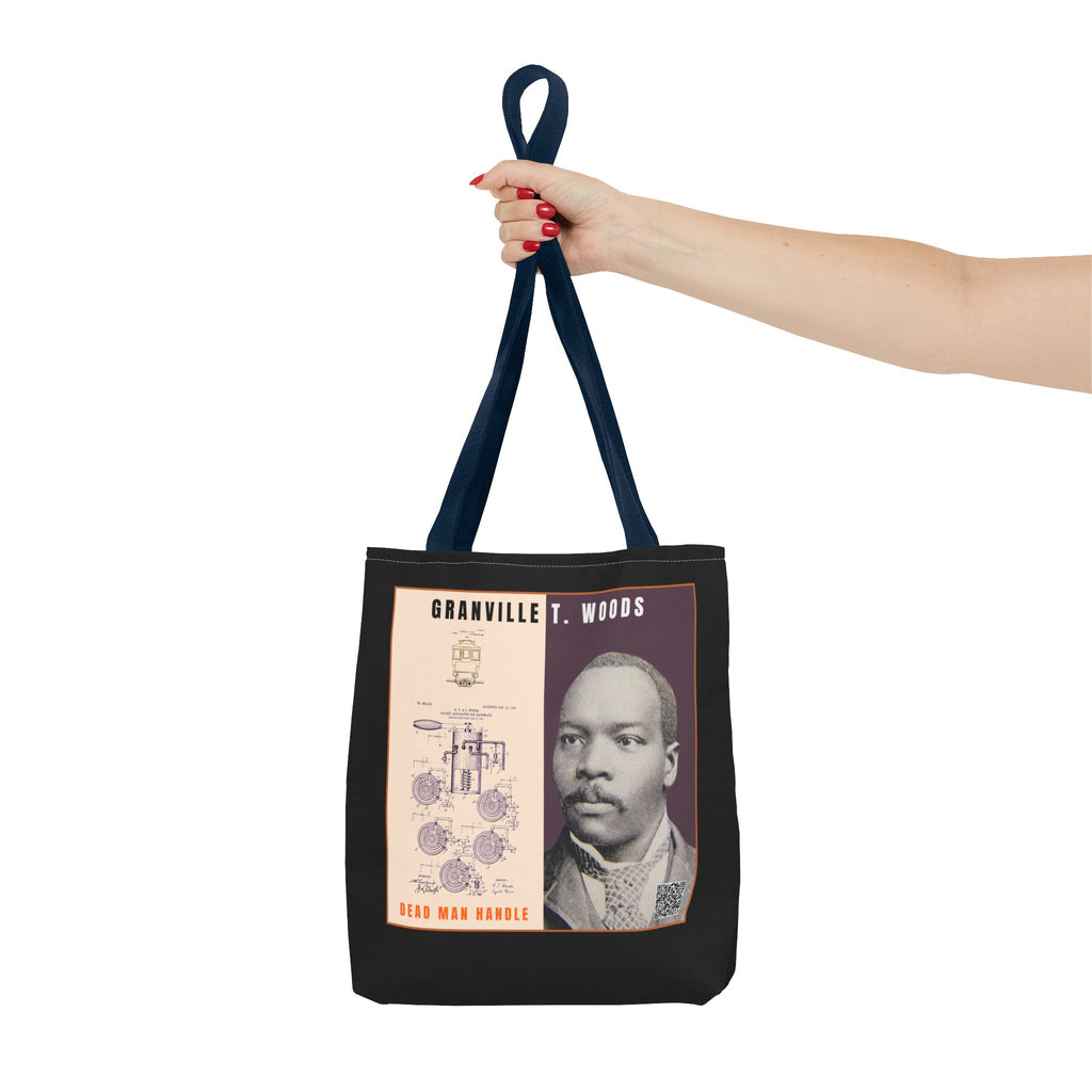 Granville T. Woods Historical Portrait Tote Bag (Black)