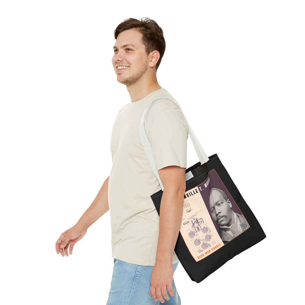 Granville T. Woods Historical Portrait Tote Bag (Black)