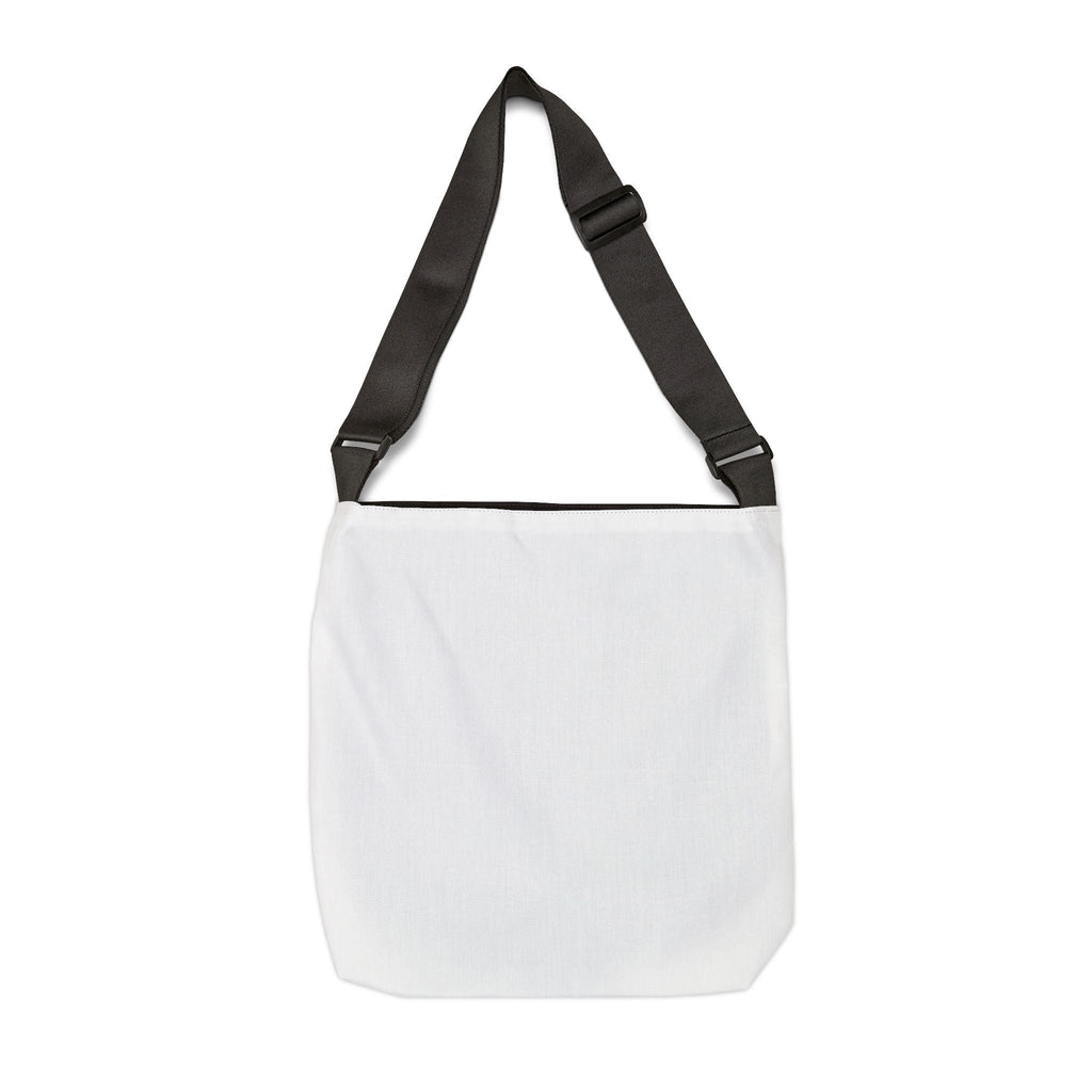 Adjustable Tote Bag — Simple White Tote with Black Logo