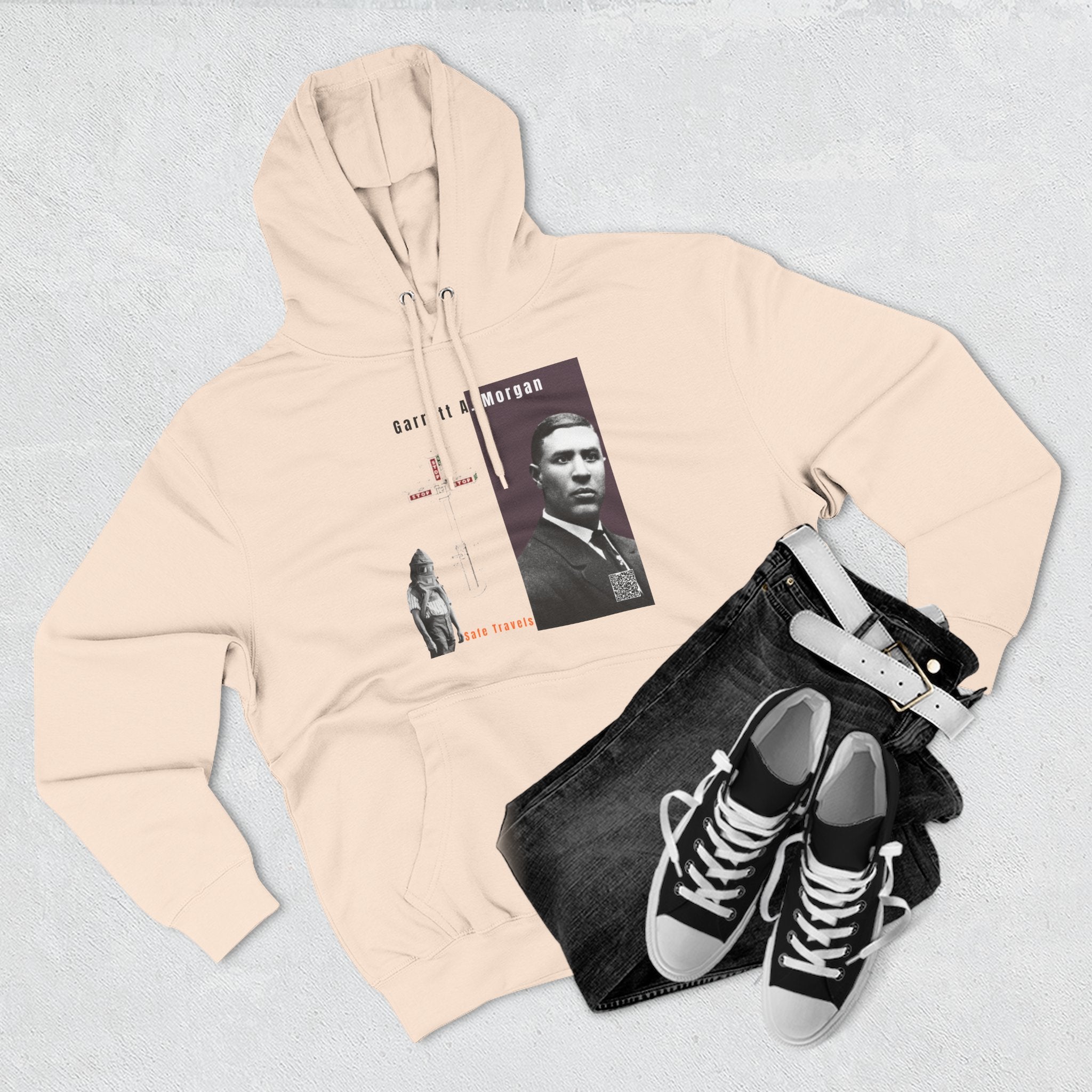 Defend Black Memories: Garrett A. Morgan Three-Panel Historic Black Portrait Hoodie