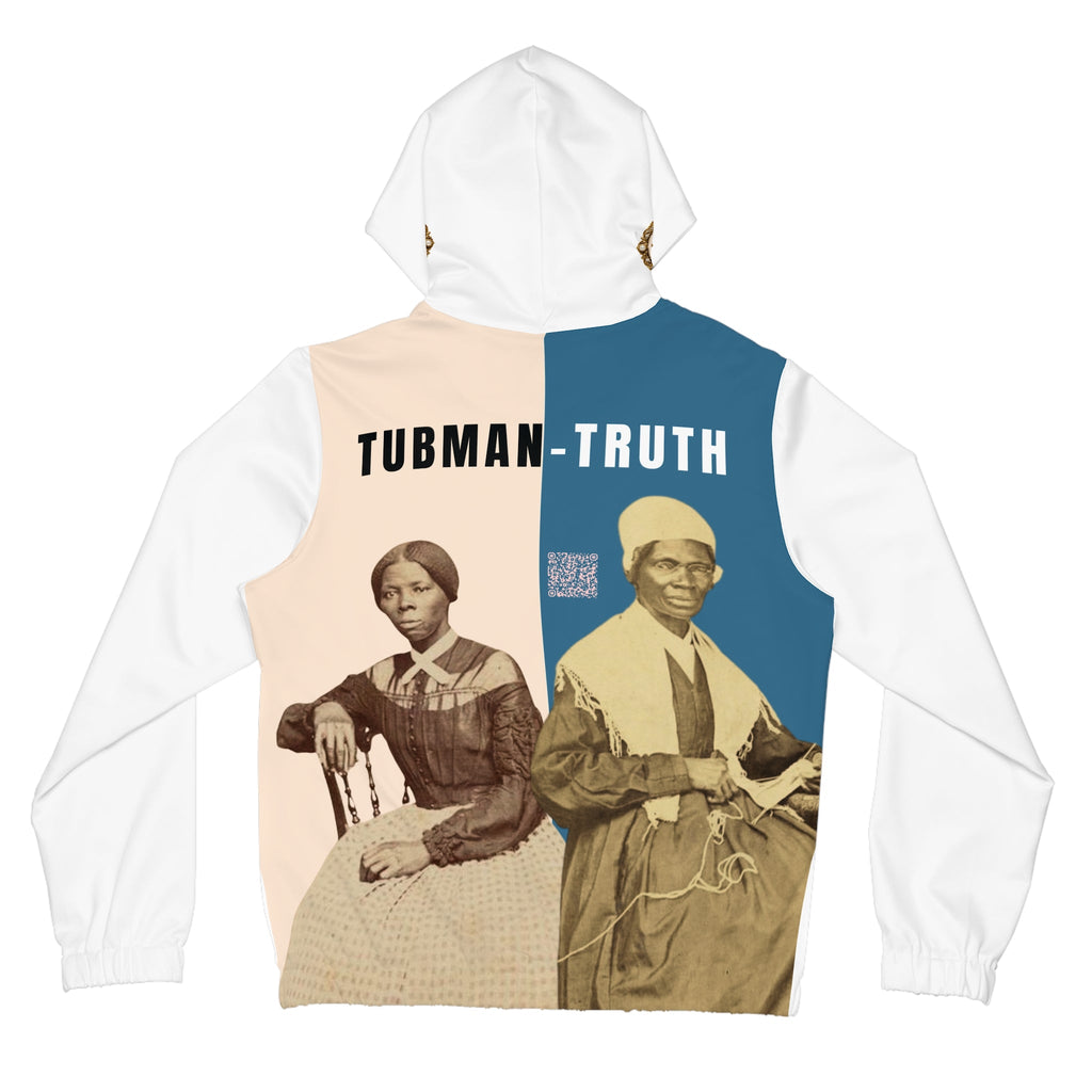 Tubman-Truth, Women's Full-Zip Hoodie w/AOP Back Graphic,