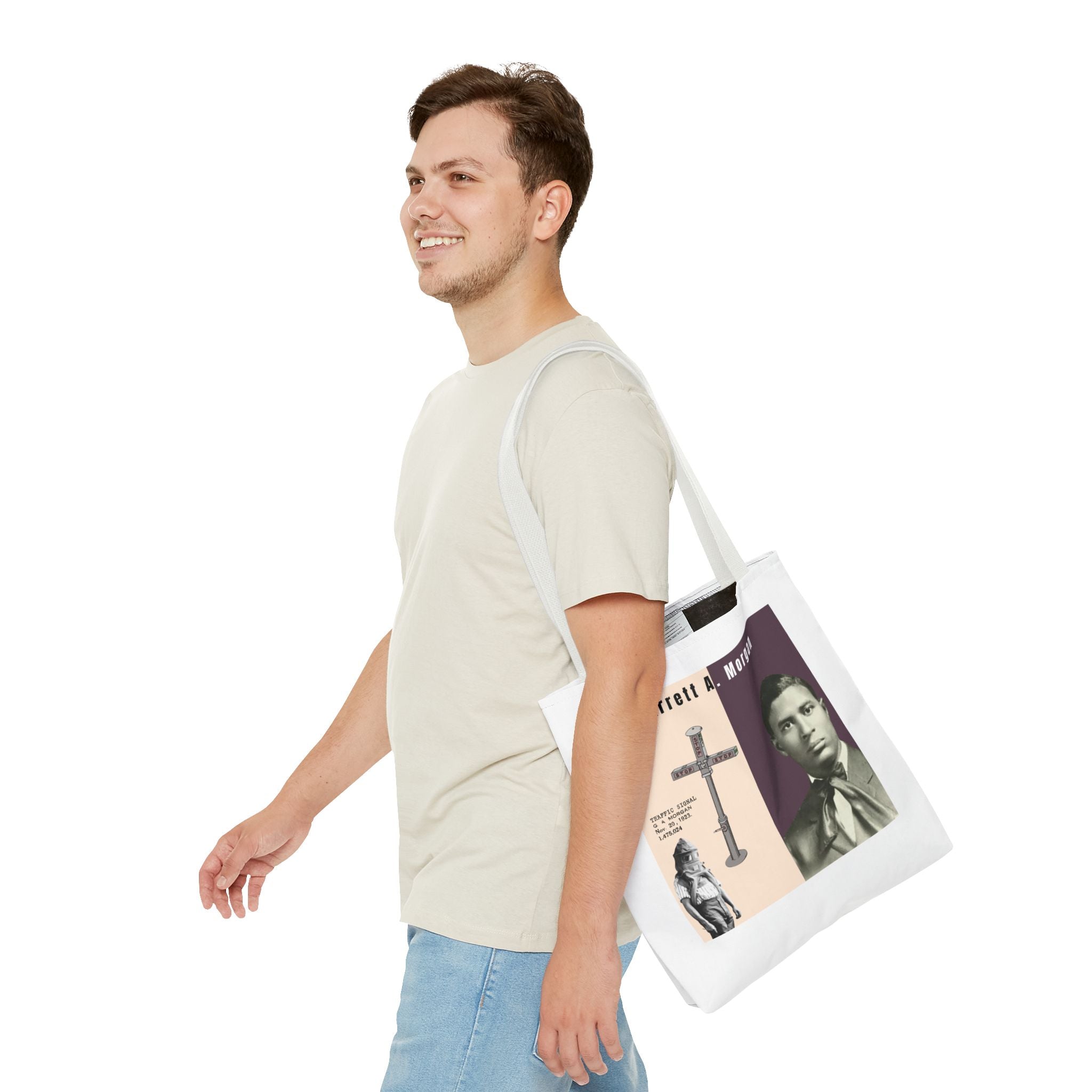 Garrett A. Morgan Historical Portrait Tote Bag (White)