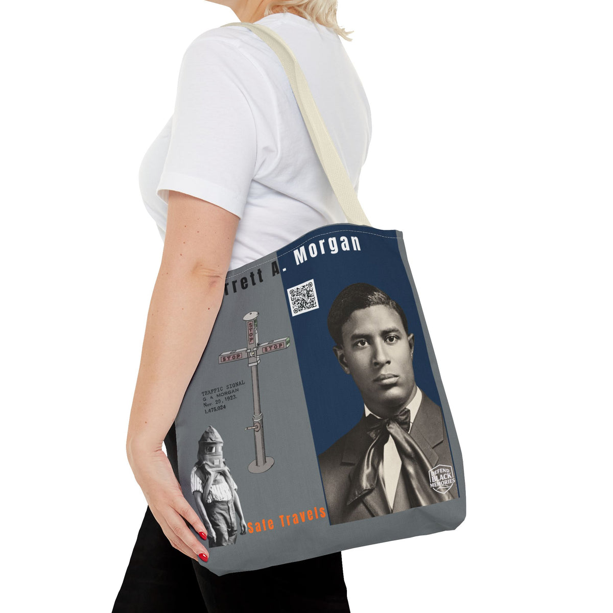 Garrett A. Morgan Historical Portrait Tote Bag (White)