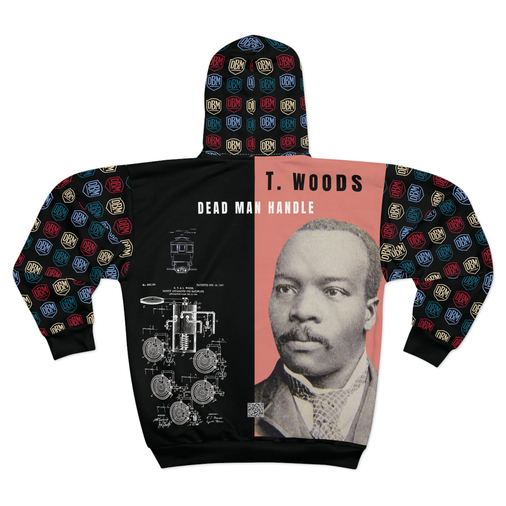 Granville T. Woods, Zip Hoodie (Black)