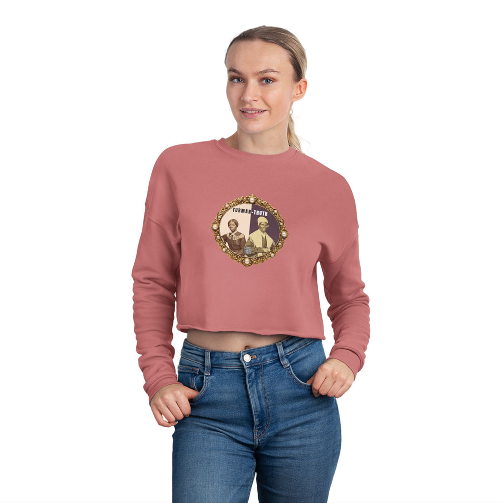 Tubman-Truth, Front Brooch Graphic, Women's Cropped Sweatshirt
