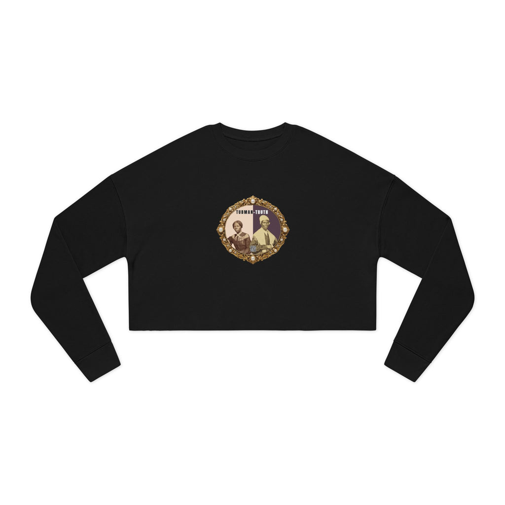 Tubman-Truth, Front Brooch Graphic, Women's Cropped Sweatshirt