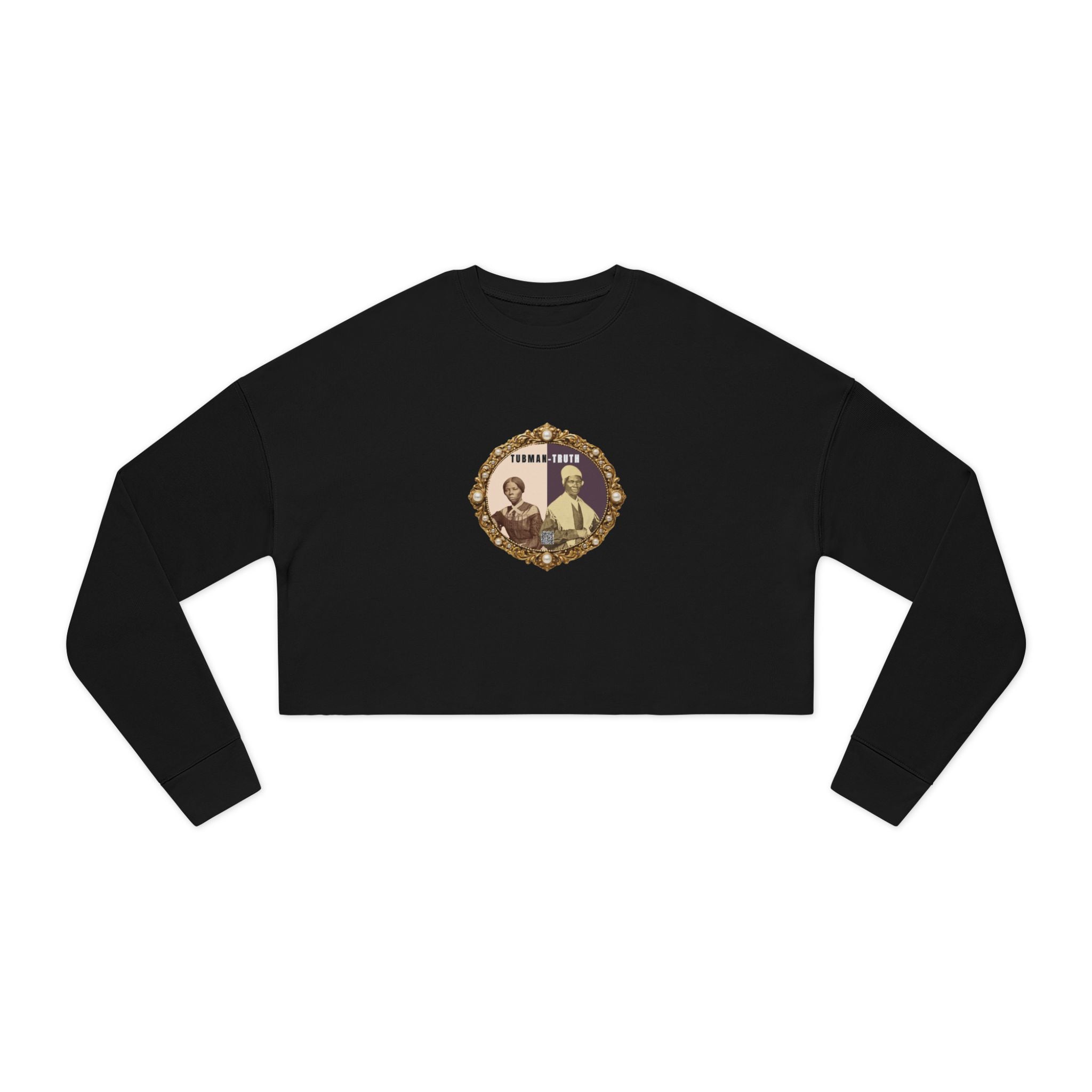 Tubman-Truth, Front Brooch Graphic, Women's Cropped Sweatshirt