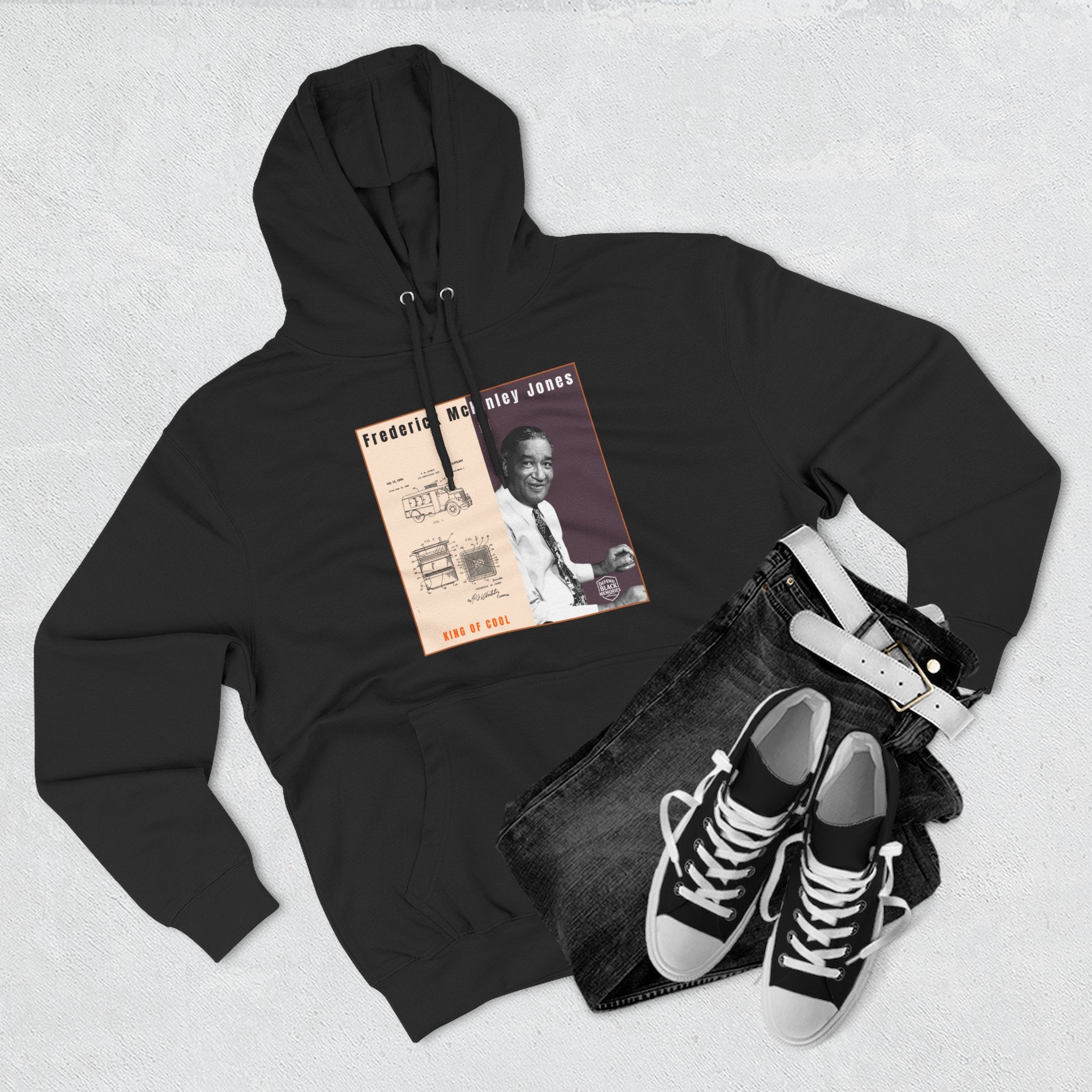 Frederick McKinley Jones, Unisex, Three-panel Historical Portrait Hoodie (City Champs)