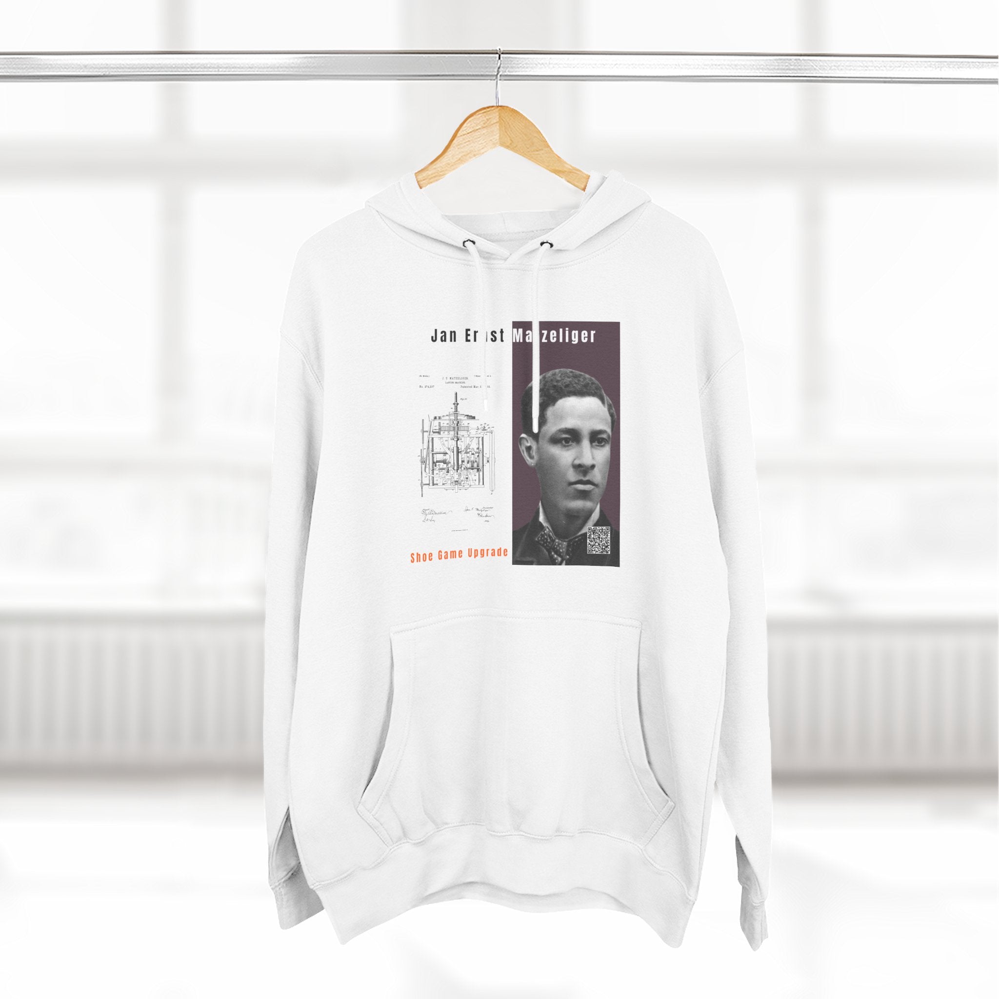 Defend Black Memories: Jan E. Matzeliger Three-Panel Historic Black Portrait Hoodie