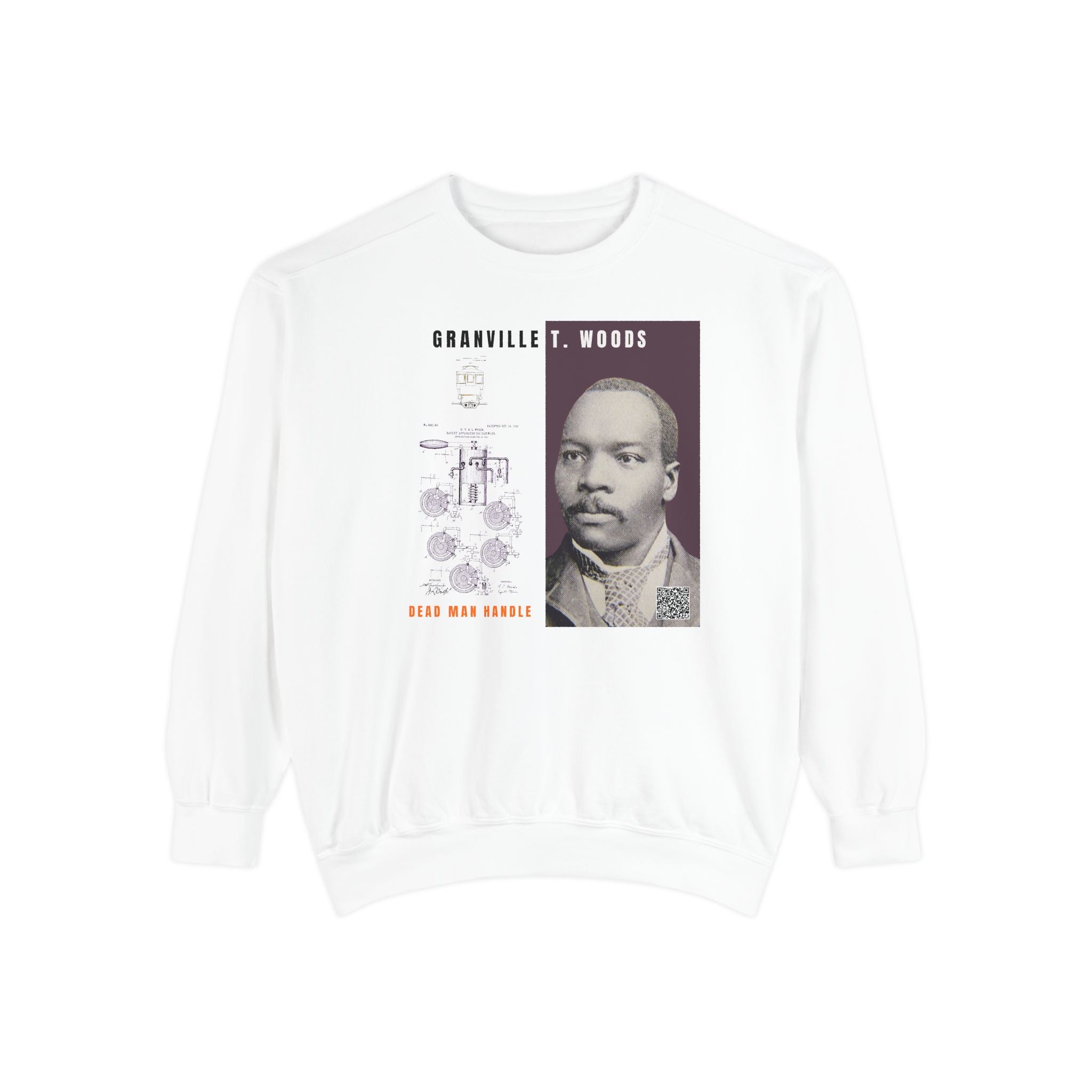 Defend Black Memories: Granville T. Woods Portrait Sweatshirt, Heritage Crewneck