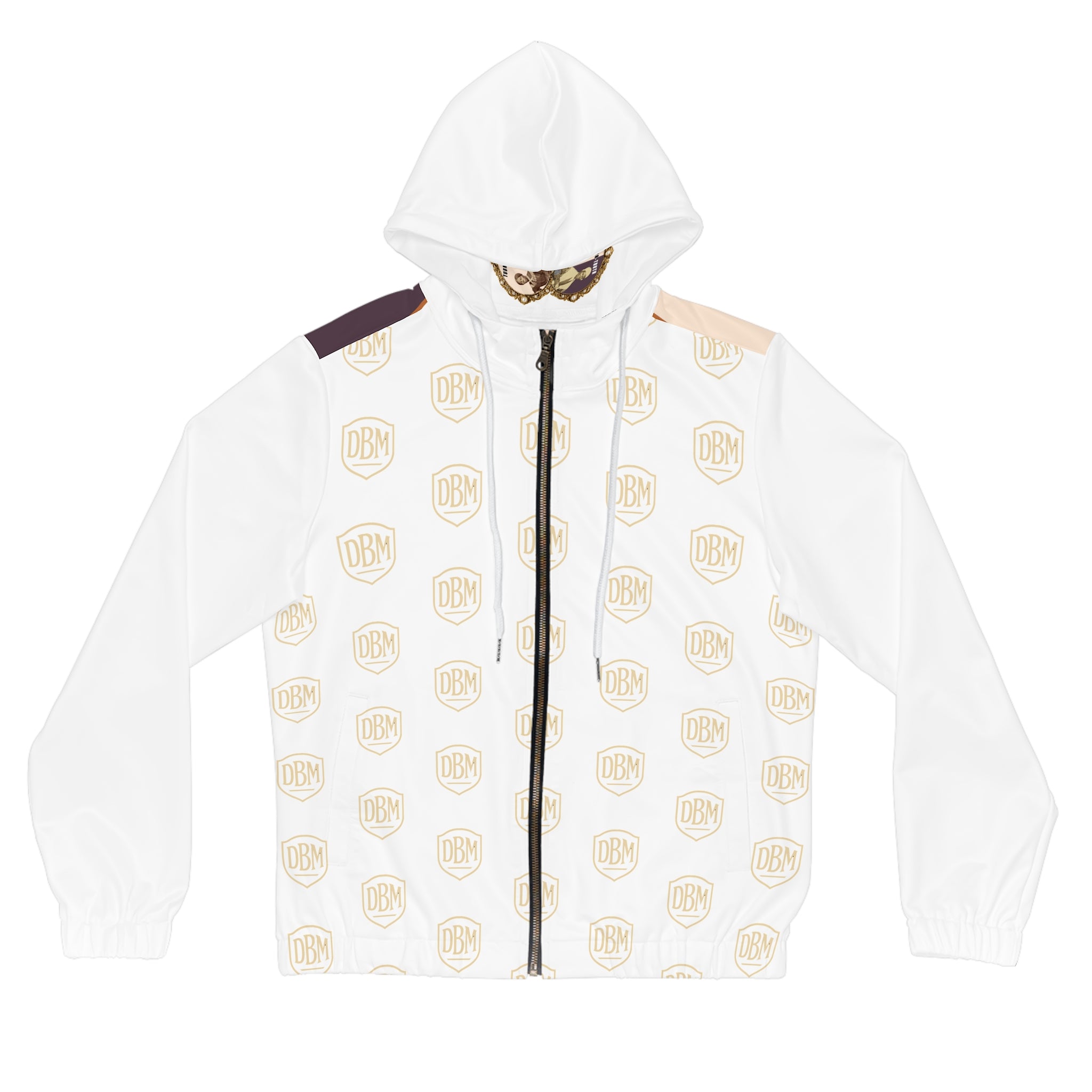 Tubman-Truth, Women's Full-Zip Hoodie with Full Back Graphic (White)