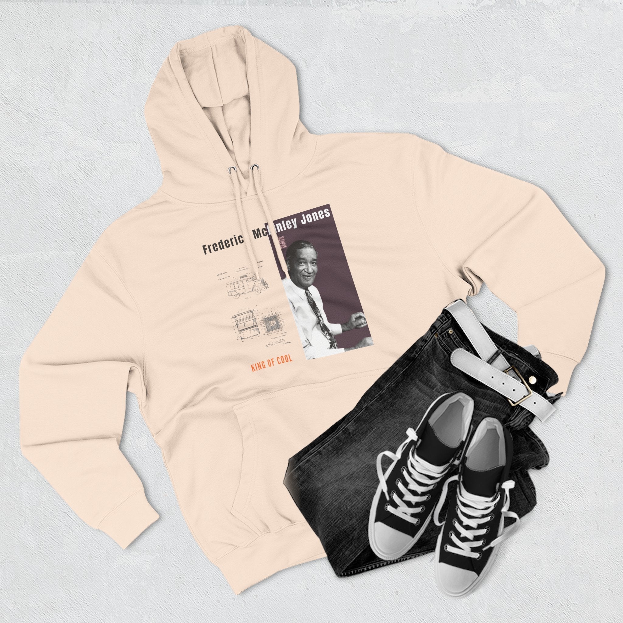 Frederick McKinley Jones, Unisex, Three-panel Historical Portrait Hoodie