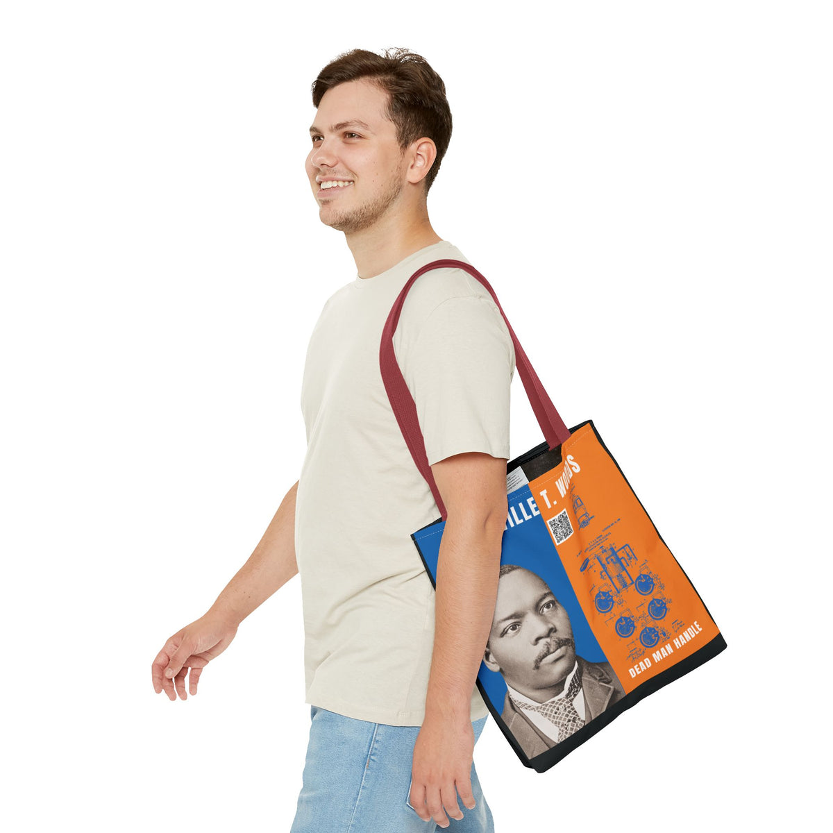 Granville T. Woods Historical Portrait Tote Bag -Turquoise (City Champs)