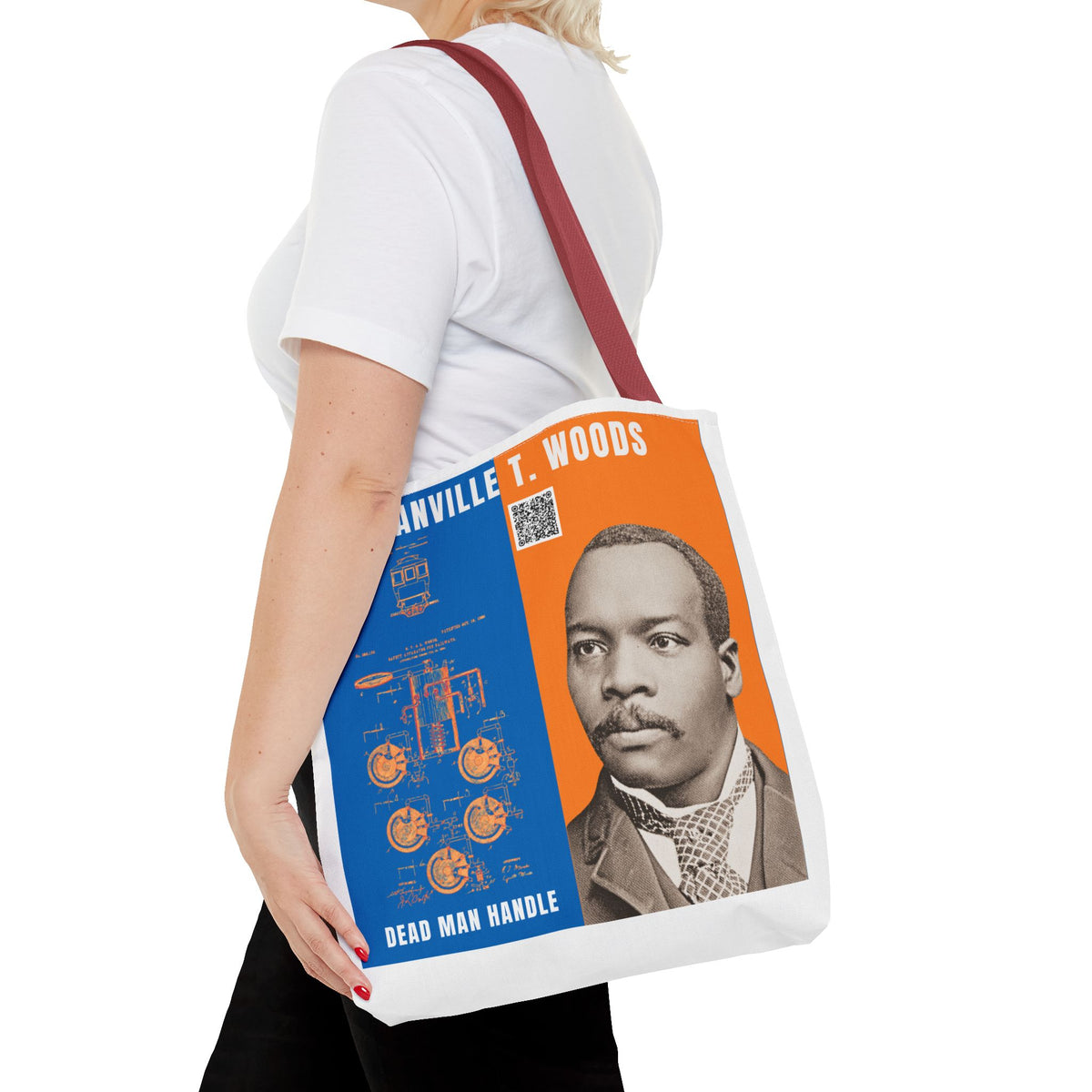 Granville T. Woods Historical Portrait Tote Bag - White (City Champs)