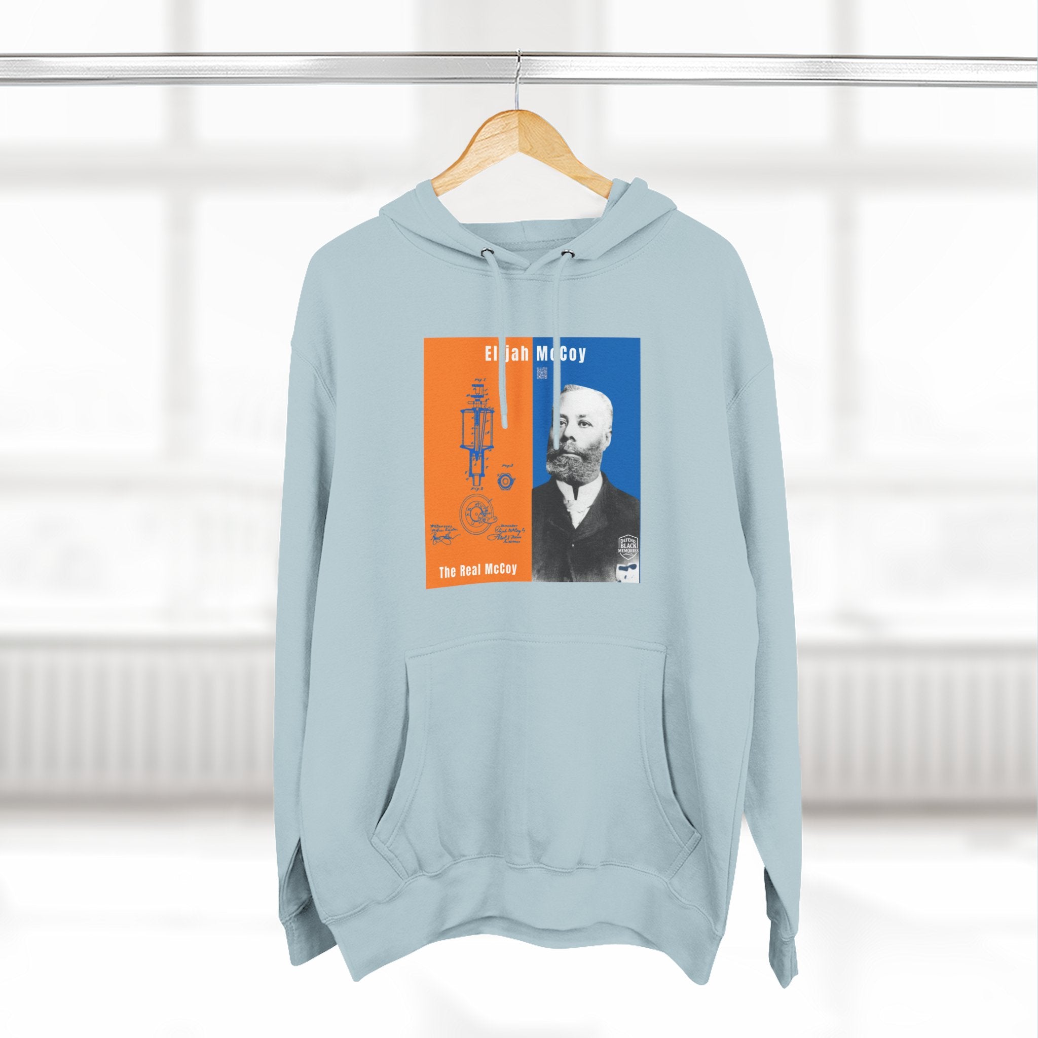 Elijah McCoy Three-Panel Design Hoodie-Historic Black Portrait Pullover (City Champs)